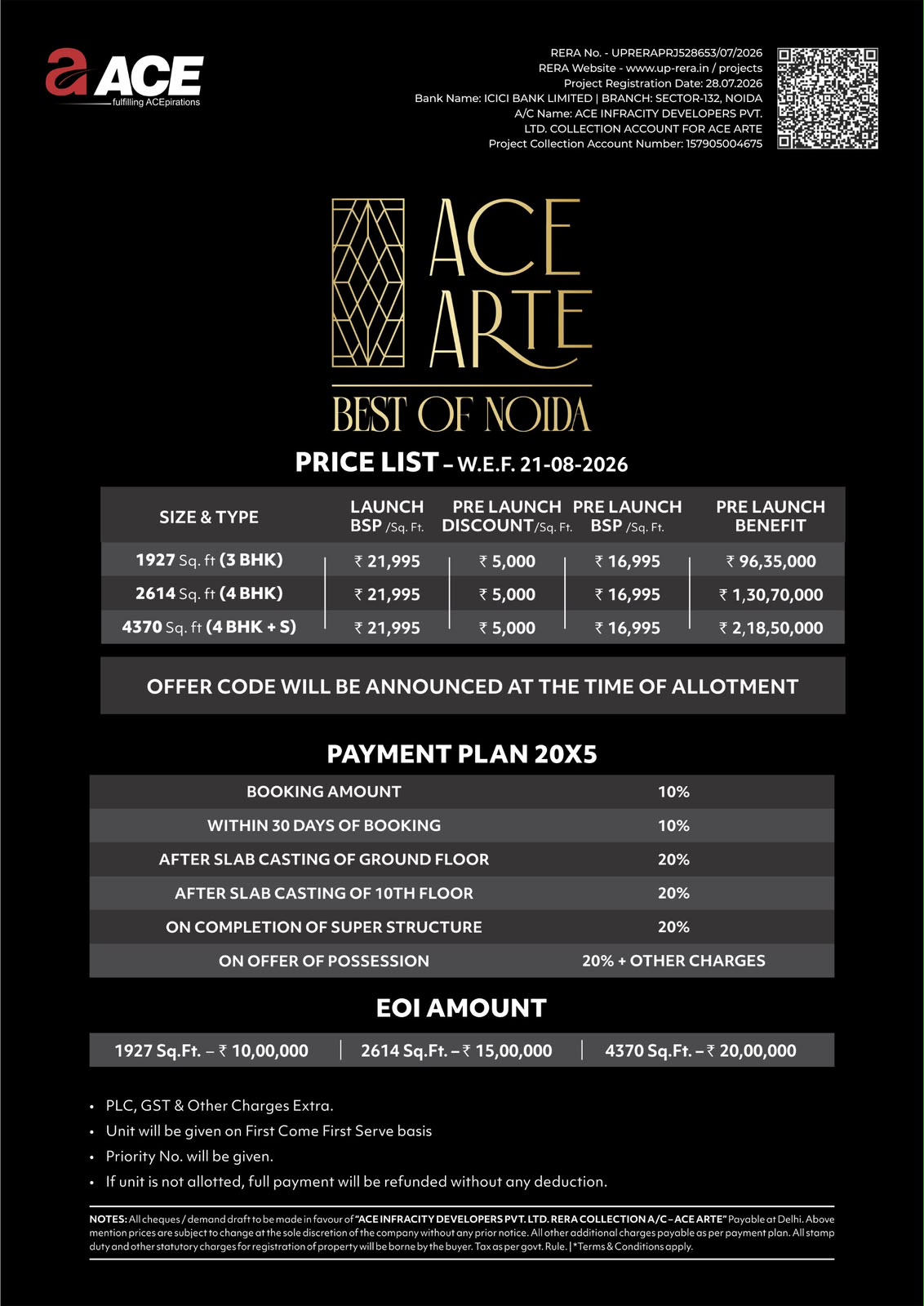 ACE ARTE official price list